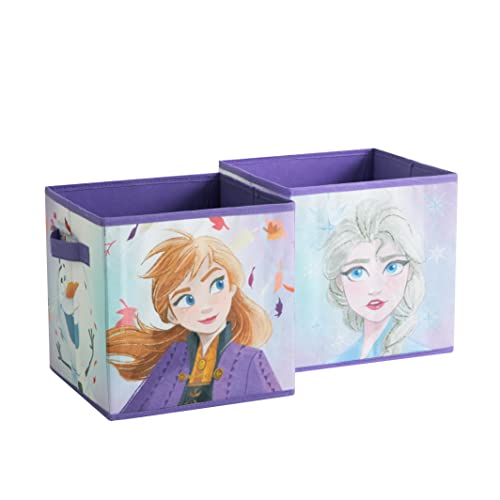 Idea Nuova Disney La Reine des Neiges Lot de 2 cubes de rangement pliables, 25,4 x 25,4 cm