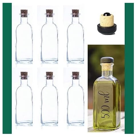 "ESENCIA ANDALUSI" Botellas vacías de 500 ml con tapón de corcho y regalo Cover