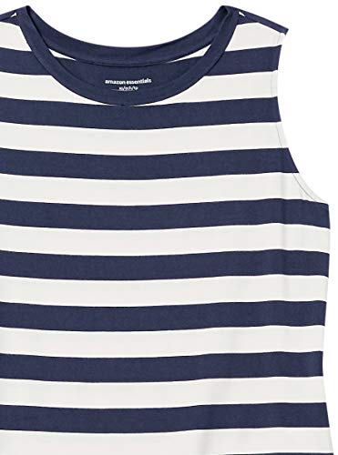 Amazon Essentials Women's Relaxed-Fit Sleeveless Muscle Tank Top, Navy Stripe, X-Large #TOP4