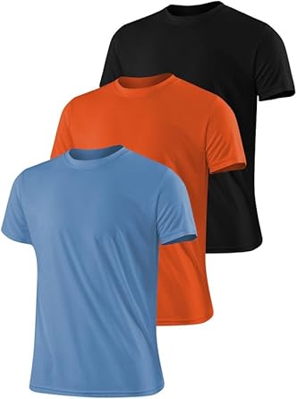 Camisetas masculinas de secagem rápida e gola redonda | Camiseta de manga curta para corrida atlética e ginástica