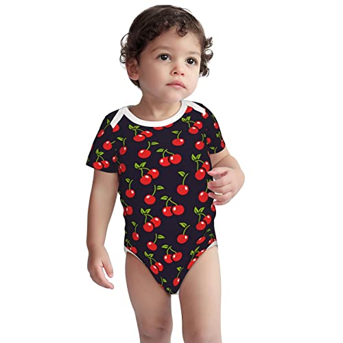 Rode Zomer Cherry Pasgeboren Baby Korte Mouw Leuke Romper Bodysuit Zomer Outfit Kleding - Afbeelding 7