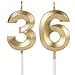 Gold 36th & 63rd Birthday Candles for Cakes, Number 36 63 Candle Cake Topper for Party Anniversary Wedding Celebration Decoration
