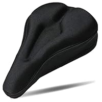 RIXOW Gel Sattelbezug Fahrrad, Fahrradsattel Überzug aus Bequemem Memory-Foam, Fahrradsitzkissen Ergonomischem, 28X18CM Fahrradsitz Polster für Rennradsättel MTB, Sattelschutz für Fahrradsitz