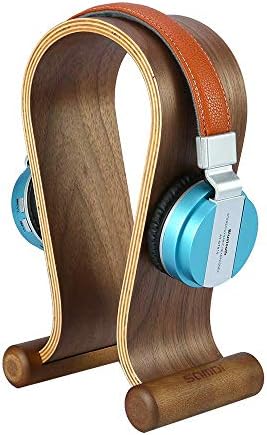 SAMDI Wooden Walnut Wood Omega Headphone Gaming Headset Display Stand Holder Hanger