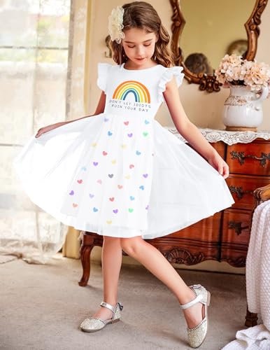 Image of Arshiner Toddler Tutu Dress Little Girls Fluffy Summer Dresses Casual Party Tulle Sundress for Kids 2-6Y