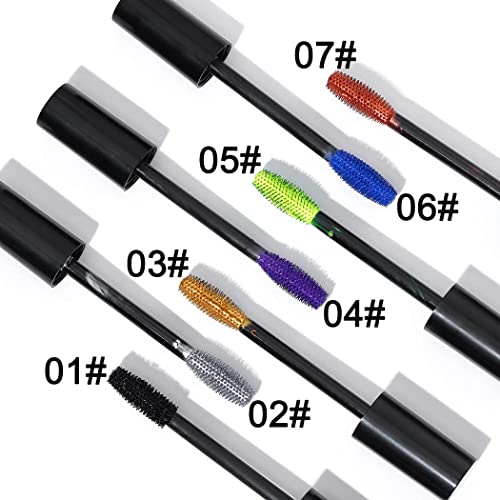 Blue Colored Mascara - Colorful Mascara/Waterproof Long-lasting 4D Silk Fiber Lash Mascara/Smudgeproof Fast Dry Eye Lashes Curling Lengthening Thick Eyelashes for Women and Girls (Blue-06) - Image 7