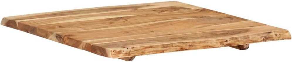 vidaXL Solid Acacia Wood Table Top Kitchen Dining Dinner Room Live Edge Tree Log Desk Living Room Replacement Wooden Home Interior 31.5"