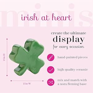 Nora Fleming Shamrock A28 - Hand-Painted Ceramic Holiday Décor - Spring Minis for The Home and Office Nora Fleming Shamrock A28 Hand Painted Ceramic Holiday Decor Spring Minis for The Home and Office