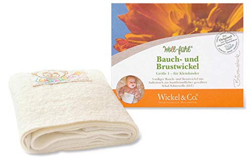Bauchwickel Brustwickel Schafschurwolle für Kleinkinder Gr. 1