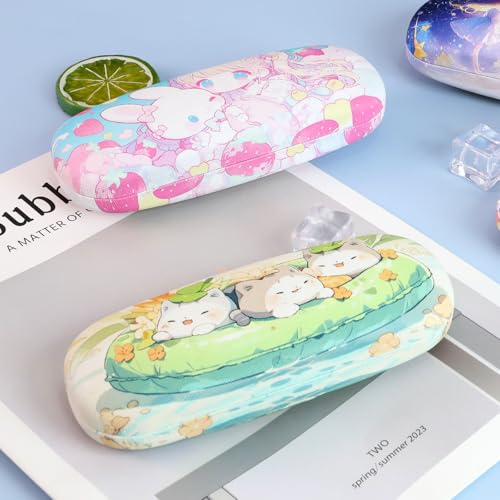 Image of PERFECTSIGHT Hard Shell Eyeglasses Case, PU Leather Protective Glasses Case, Cute Eyeglass Case for Women Men Girls