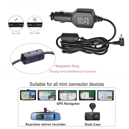 Fansoun This Car GSP Charging Cable is Suitable for Garmin Nuvi, Dezl, Drive, DriveSmart, DriveAssist, RV, Zumo, GPS Power Cord Replacement