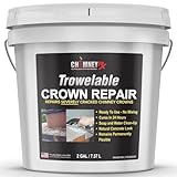 ChimneyRx 300026 Trowelable Chimney Crown Repair – Elastomeric & Waterproof Coating for Crowns & Masonry with Natural Concrete Finish - Crack and Leak Prevention, & Long-Lasting Protection - 2 Gallon