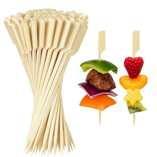 BOULESENM 200PCS Brochettes de 12 cm, Cocktail Brochettes pour Apéritif, Pique brochétte Verres à Cocktail et Bonbons Bâtonnets de Bois pour...
