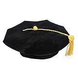Tnghui Deluxe Doctoral Graduation Tam with Gold Bullion Tassel Traditionally Used for Higher Level...
