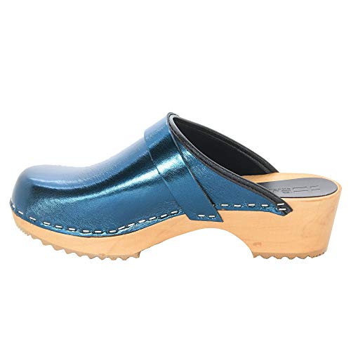 Image of Bjork Maja Wood Open Back Leather Clogs