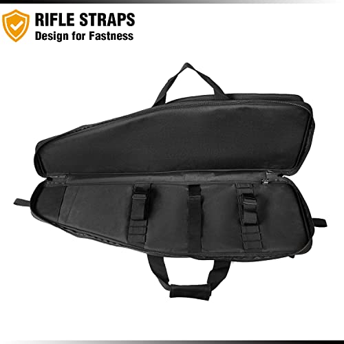 Dbtac Urban Classic Tactical Single Scoped Long Rifle Bag Soft Gun Case For Shooting Range Outdoor Hunting | Us Flag Patch + Universal Holster Included (Black, 35" Single Rifle Case) #TOP4