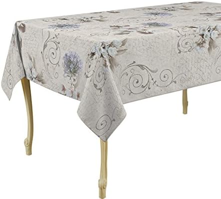 My Jolie Home 60 x 120-Inch Rectangular Tablecloth White Romance, Stain Resistant, Washable, Liquid Spills, Seats 10 to 12 People (Other Size: 63" Round, 60 x 80, 60 x 95).