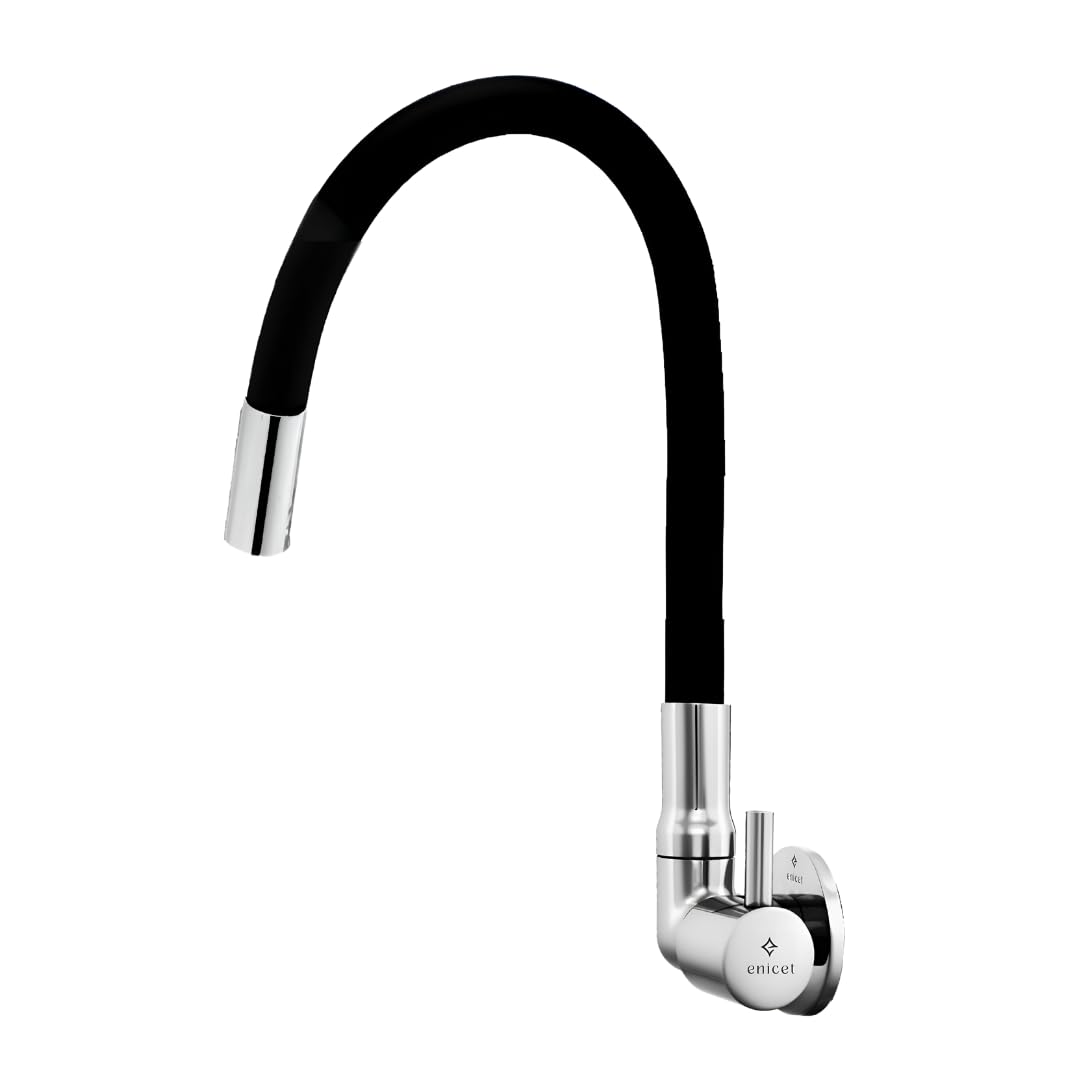ENICET Side Sink Tap with Flexible Spout, 360 Rotating Swivel Swinging Spout, Brass Build, Silicon Coated, Kitchen Sink Tap, Tap for Kitchen Sink, Wash Basin Tap (FE109 SF) (B0D7SF3G3S) Amazon Price History, Amazon Price Tracker