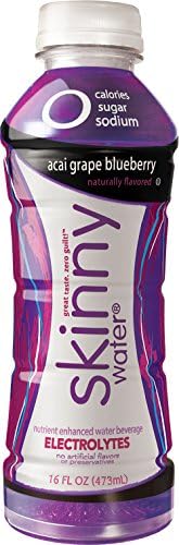 Skinny Water, Acai Grape Blueberry, 16 Ounce (Pack of 12)