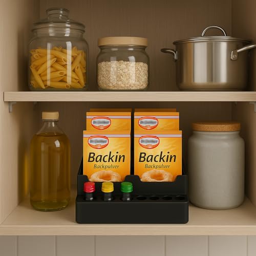 Naturalspring® Backzubehör Organizer Aufbewahrungsbox für Backpulver Backaroma (Backzubehör Organizer)