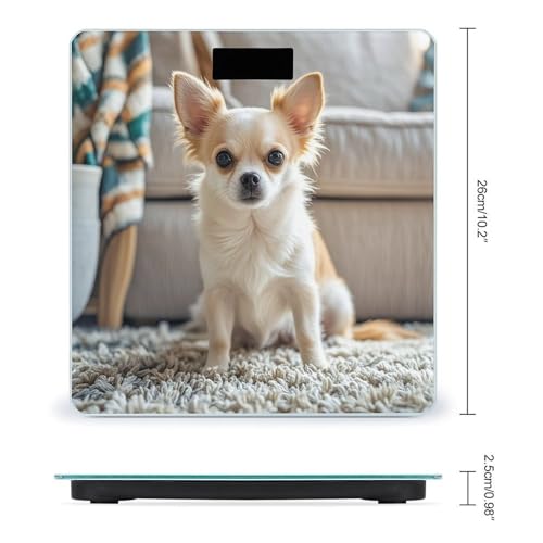 Báscula digital para baño con diseño Chihuahua miniatura 2