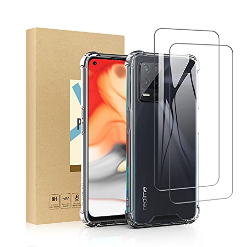 SCL Hülle Für Oppo/REALME Series, Hülle-Kristallklarer Anti-Kratzer Weiche TPU Coverhülle für Nokia G/X Series, Ultra klar (Realme 8/8 Pro, Realme 8/8 Pro-Panzerglas+Hülle)