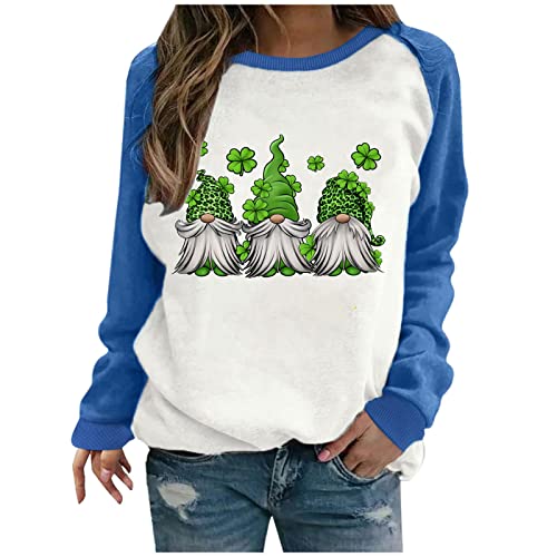Sweatshirt femme bleu XXL manches longues vêtement col rond