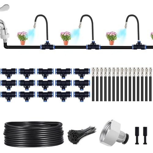 Image of HASTHIP Automatic Garden Watering System - Slow Drip Irrigation Kit with Tee Connector - Garden Water Dripper for Plants with 15M Long Drip Water Pipe - Outdoor Lawn & Garden Watering Equipment