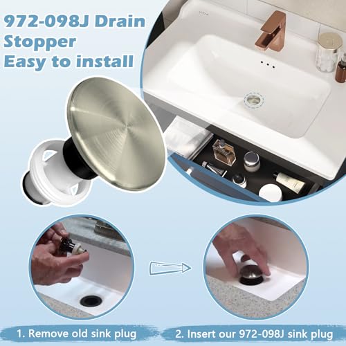 Image of 972-098J Plumbing-Equipment Brushed Nickel Drain Sink Stopper