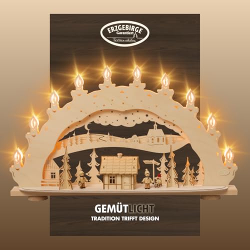 weigla - Schwibbogen original Erzgebirge I LED Lichterbogen...