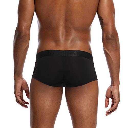 Mens Hammock Pouch Boxer Brief Underwear Trunks Jockstrap Bulge Enhancement Athletic Supporters for Men Solid Color4