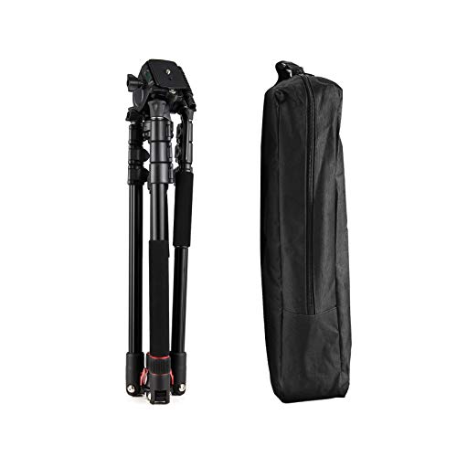 Andoer Tripé portátil profissional de alumínio para câmera, tripé monopé 200 cm, 4 seções, ajustável
