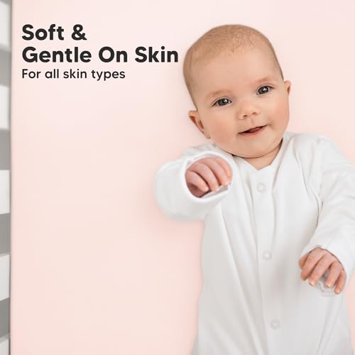 Image of KeaBabies 2-pk Organic Cotton Crib Sheets for Boys Girls 52x28 (Mist Rose) | Fitted Crib Mattress Sheet Neutral, Breathable Cover for Baby Bed Set, Toddler Mattress, Soft & Cute Prints