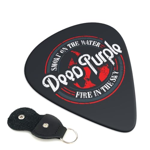 ギターピック Deep Purple ディープ・パープル エレキギター ウクレレ ベース用ピック 6枚セット 3種厚み Abs素材 革収納バッグ付き 耐久性 携帯便利 ギター専用 贈り物 厚さ0.71mm