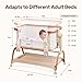 Tinyiota 3 in 1 Baby Bassinet,Rocking Bedside Crib Sleeper for Newborns,Adjustable Height Bassinet with Mattress and Soft,Breathable Sheet,Full-Mesh Sides,Stable&Cozy Crib for Babies