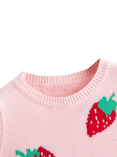 Floerns Women's Sleeveless Round Neck Cute Strawberry Sweater Vest Crop Shirt Top3
