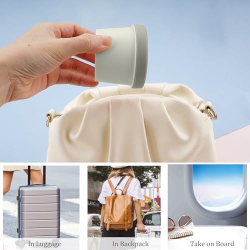 Cosywell Travel Containers for Toiletries Plastic Cream Jars 3.4oz/100ml Empty Cosmetic Pot Jars 4 Pieces Refillable TSA Approved Leak-proof Travel Size Accessories with Lids（Black）4