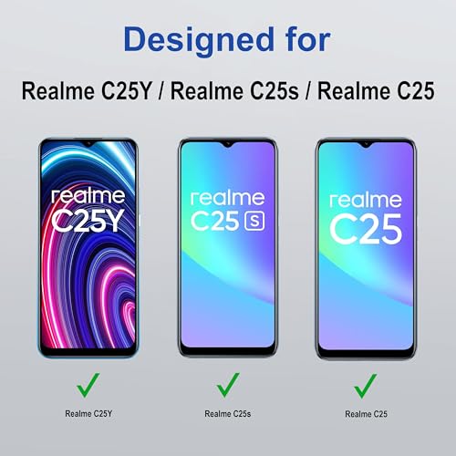 Image of ZAP CASE HD Plus Tempered Glass Screen Protector Compatible For Realme C25Y (Black) Edge To Edge Coverage With Easy Installation Kit