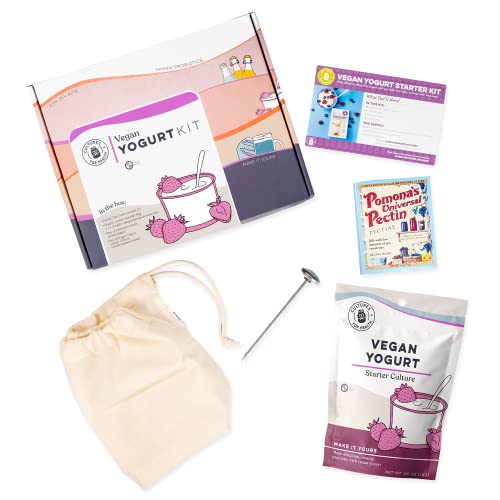 Cultures for Health Vegan Yogurt Starter Kit | All the Supplies You Need to Make Delicious Batches of Nutrient-Dense Vegan Yogurt | Non-GMO, Gluten Free, Dairy Free Yogurt | Naturally Probiotic Rich