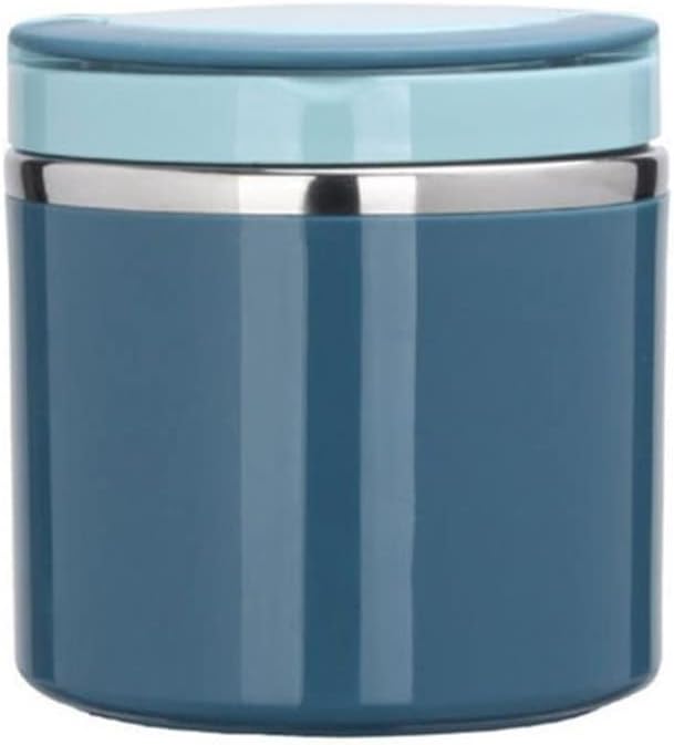 Soup Food Jar Insulated Lunch Container Bento Box For Cold Hot Food Flask Stainless Steel With Handle(Blue,630ML)