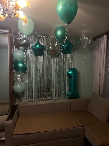 Image of Teal Blue 7 Balloon, Number Balloons 40 Inch, 7th Birthday Decorations, Party Decoration for Women, Number 7 Balloon