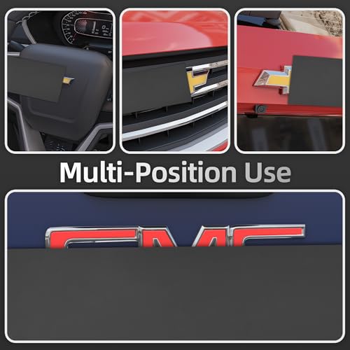 Image of 6 PCS Emblem Wrap Kit Compatible with Bowtie Logo Wrap Car Stickers, 11.8'' x 4.3'' Cut-Your-Own Emblem Overlay DIY Decals for Chevy, Matte Black with Tool Kits