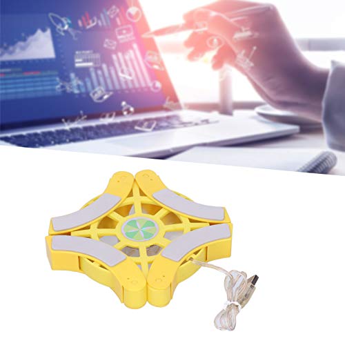 PC Cooler Cooling Pad, Folding Laptop Cooling Pad, Luminous USB Portable Cooler Fan for Students & Business Man (Yellow) miniatura 6
