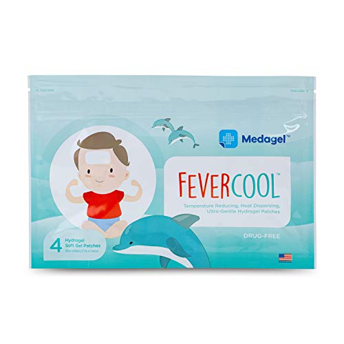 Medagel Fevercool Patches - Cooling Patches For Fever, Migraine & Headache Relief | Made In The Usa | Cool Temperature | Mess & Odor Free | Adults & Kids 2+ | 1 Pack (4 X Patch) #TOP3