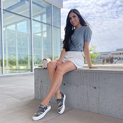 Jenn Ardor Slip On Shoes For Women Fashion Sneakers Memory Foam Cushioned Insole Walking Shoes Women Comfortable Loafers Flats Shoes Camouflage #TOP1