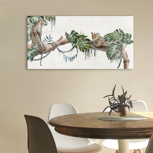 Image sur verre salon chambre 100x50cm murale photo art déco Gepard Tropics