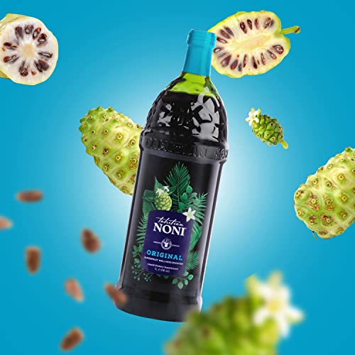 Tahitian Noni Juice By Morinda, Original And Authentic, Noni Fruit Puree From Tahiti W/ Natural Blueberry & Grape (Resveratrol), All-Natural Daily Wellness Drink - Single One Liter Juice Bottle #TOP4