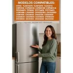 Recamania Tirador de puerta para nevera y congelador adaptable BEKO 4900061200 4900060500 4872691600 – Color plateado – Longitud 26 cm | Distancia entre tornillos 23cm