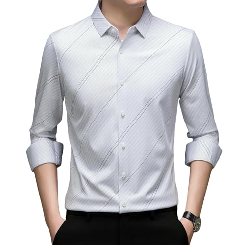 Chemise fine sans plis pour homme au look décontracté