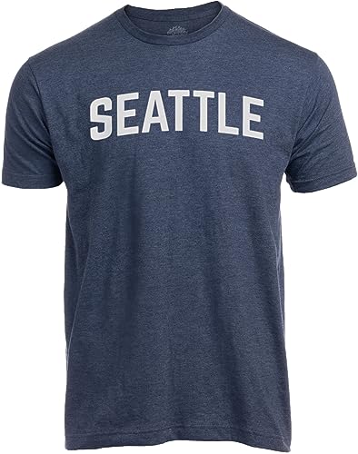 Seattle, Washington City Pride Modern Fit T-Shirt for Men Women - (Navy,L)